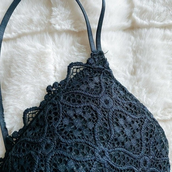 Auden Dark Navy Blue Lightly Padded Lined Lace Strappy Bralette Large - Picture 5 of 12